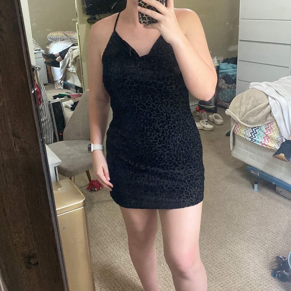 black mini dress